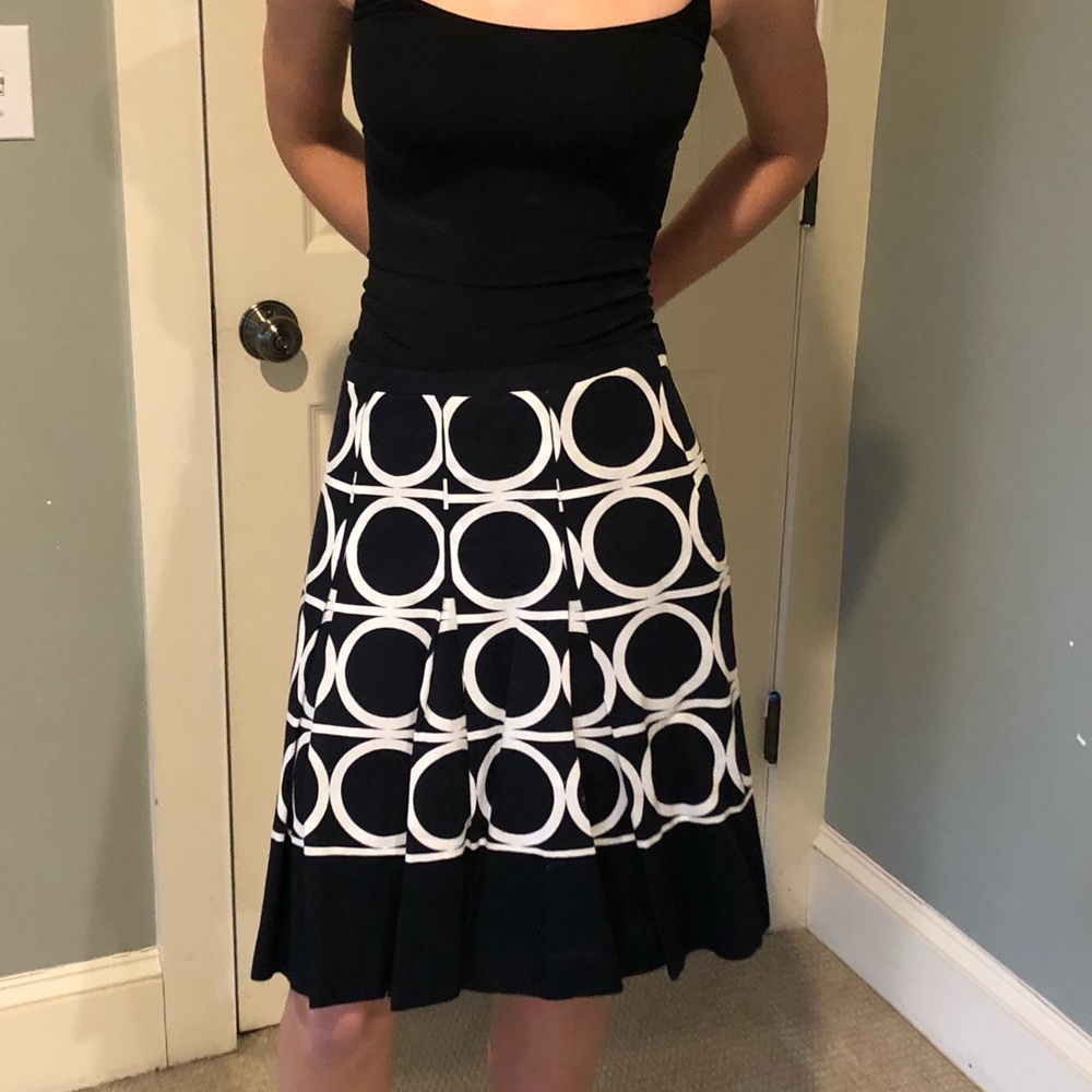 Ann Taylor dress black and white circle skirt